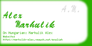 alex marhulik business card